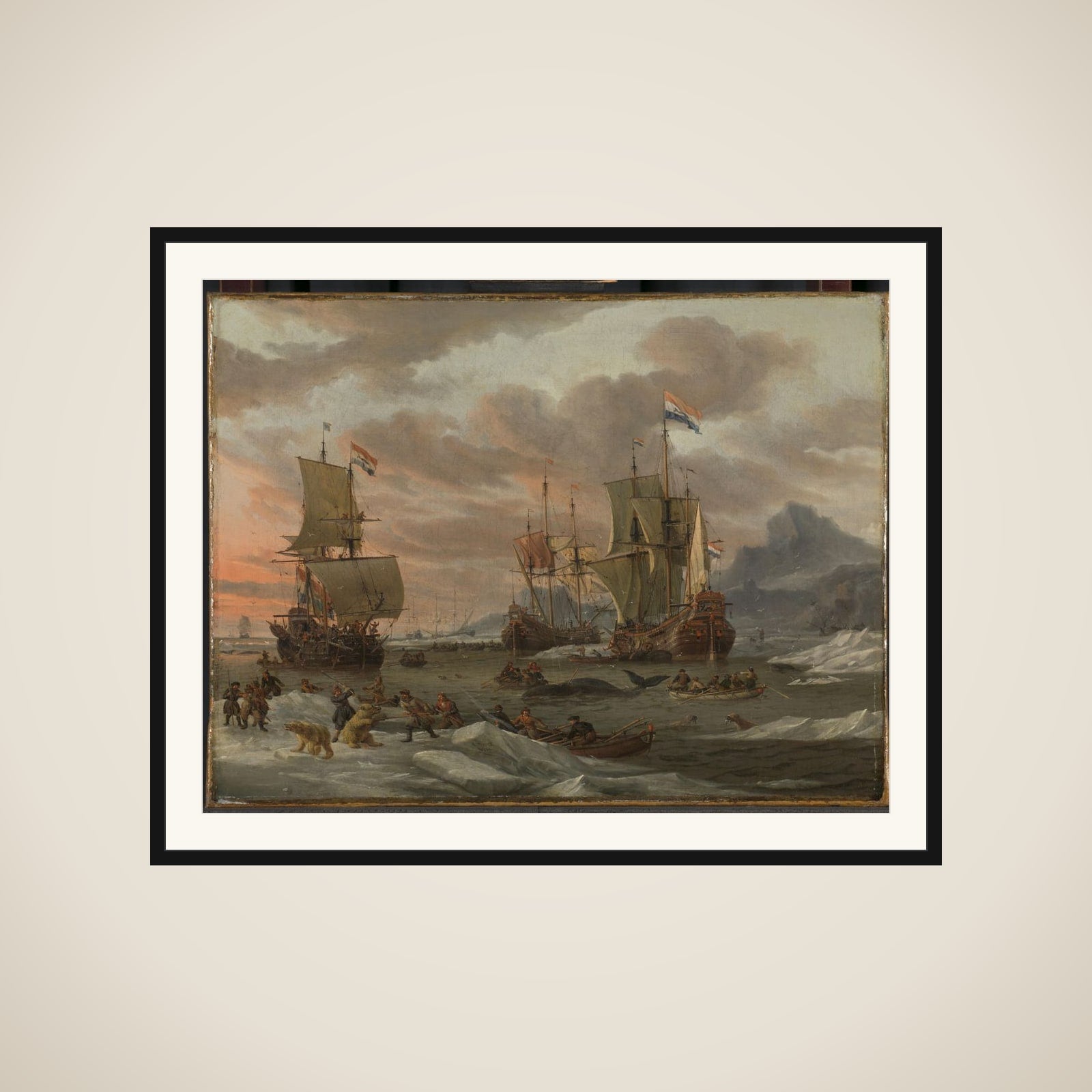 Whaling Grounds in the Arctic Ocean framed