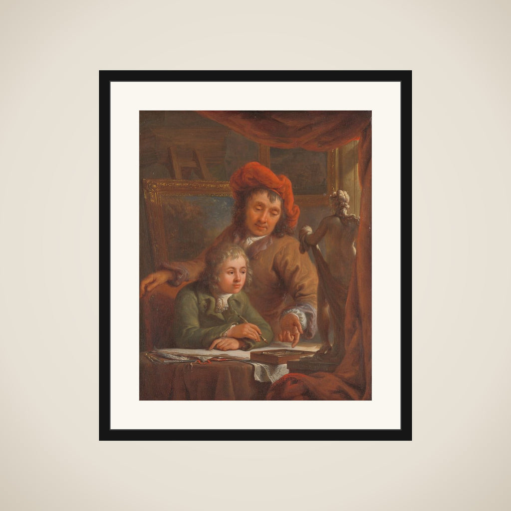 The Drawing Lesson framed