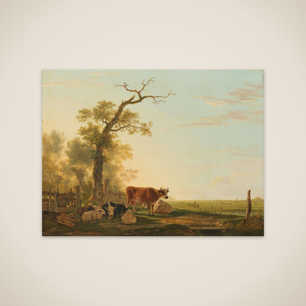 Meadow Landscape with Animals unframed print
