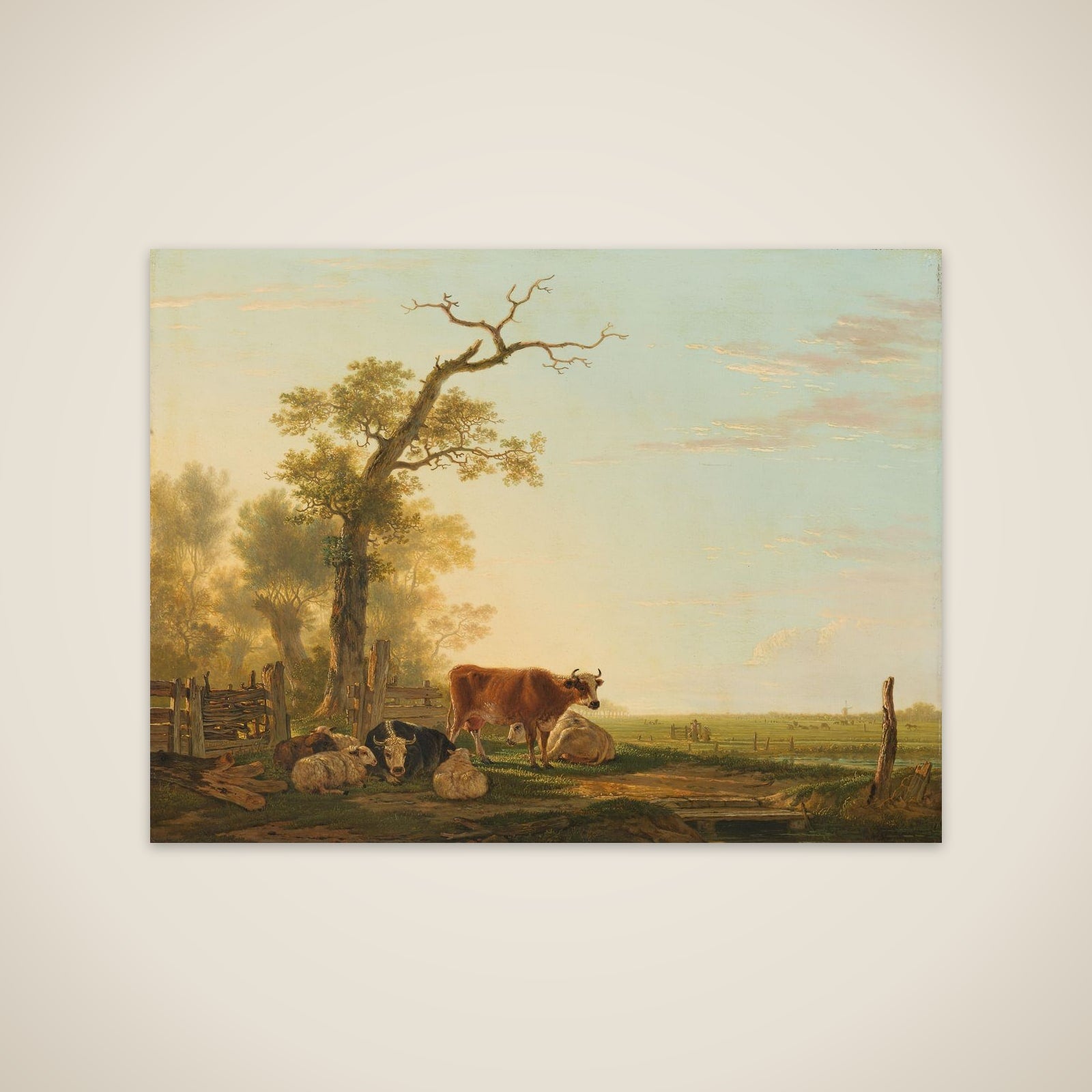 Meadow Landscape with Animals unframed print