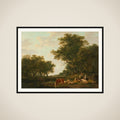 Landscape with Peasants with their Cattle and Anglers on the Water framed