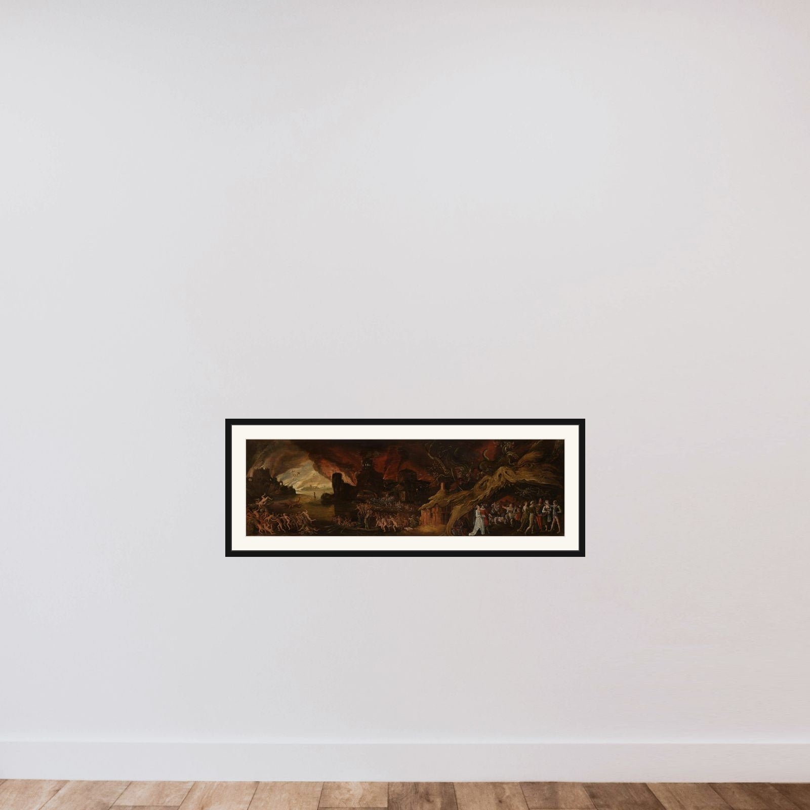The Last Judgment and the Seven Deadly Sins framed — shown to scale