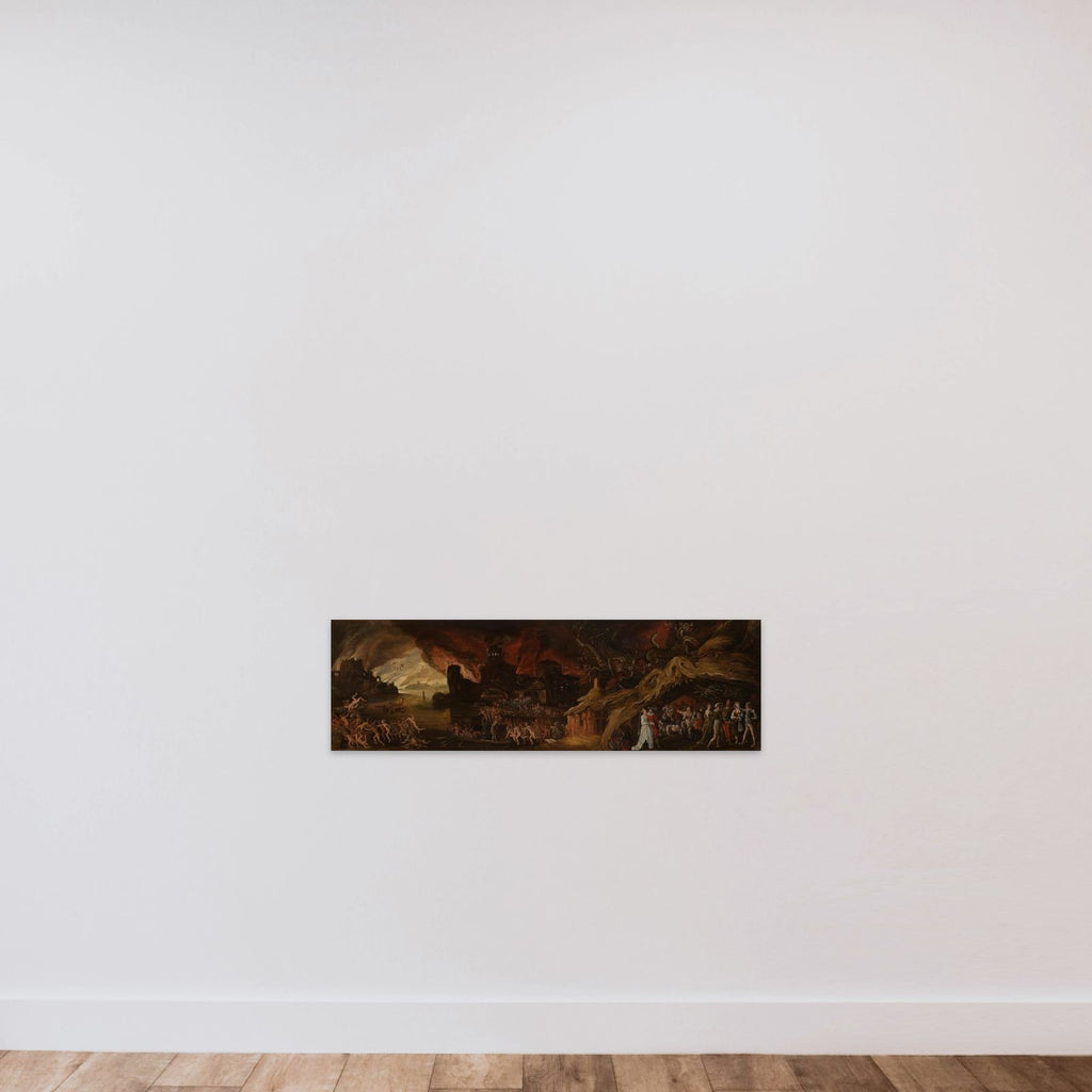 The Last Judgment and the Seven Deadly Sins unframed — shown to scale