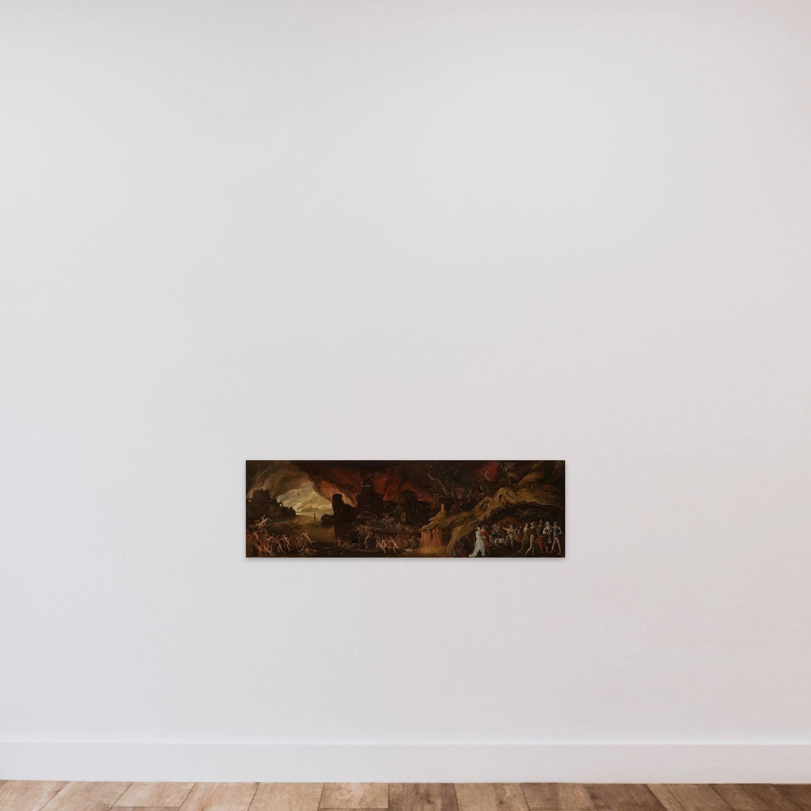 The Last Judgment and the Seven Deadly Sins unframed — shown to scale