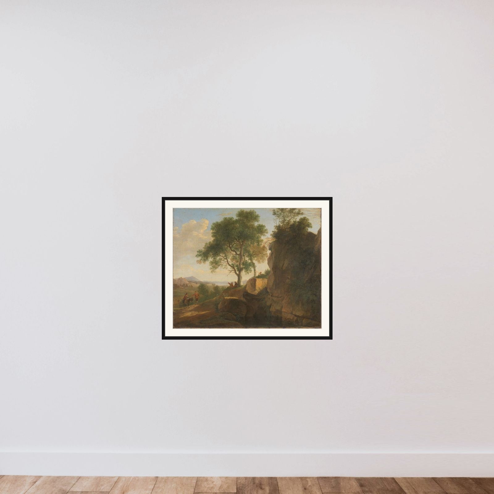 Italian landscape framed — shown to scale