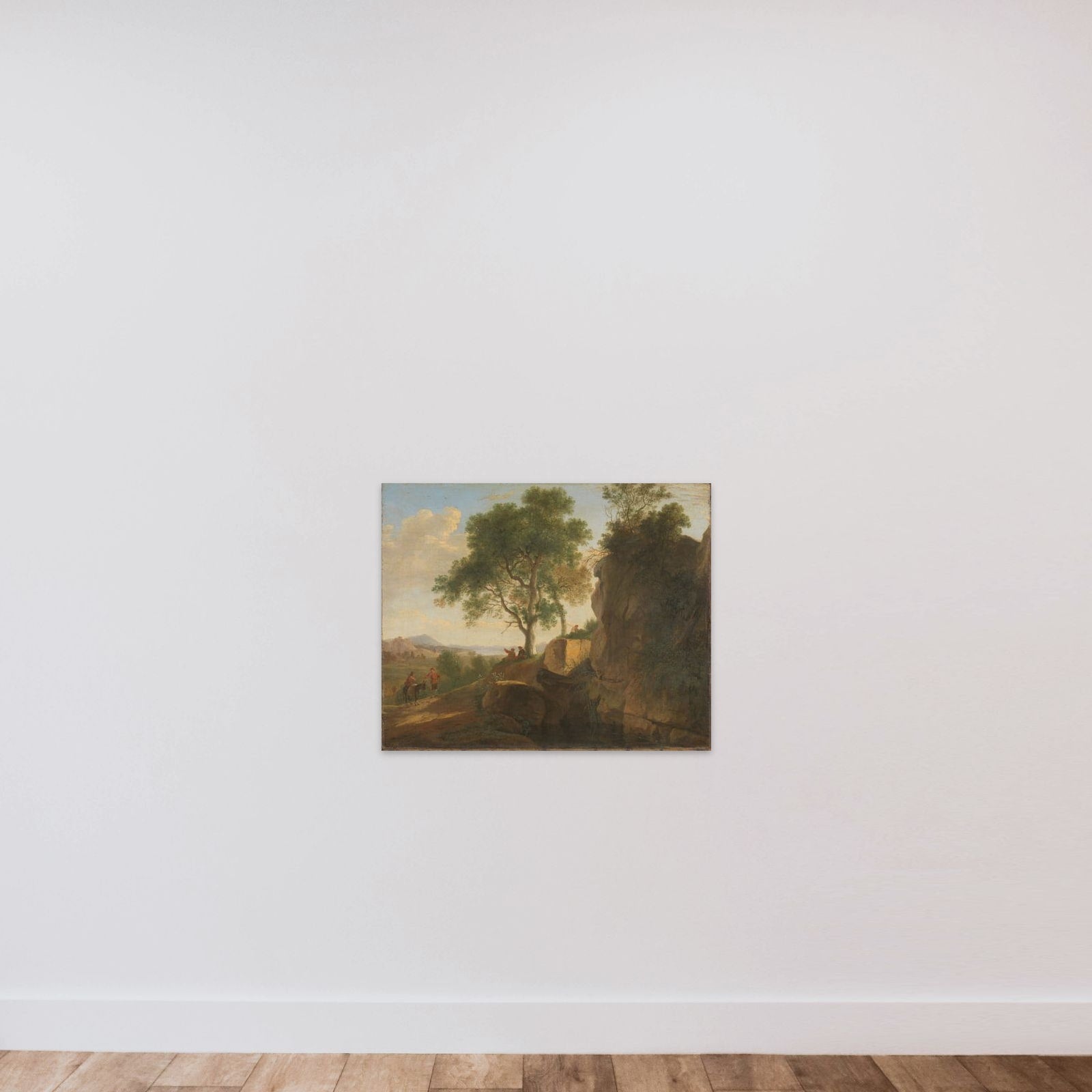 Italian landscape unframed — shown to scale