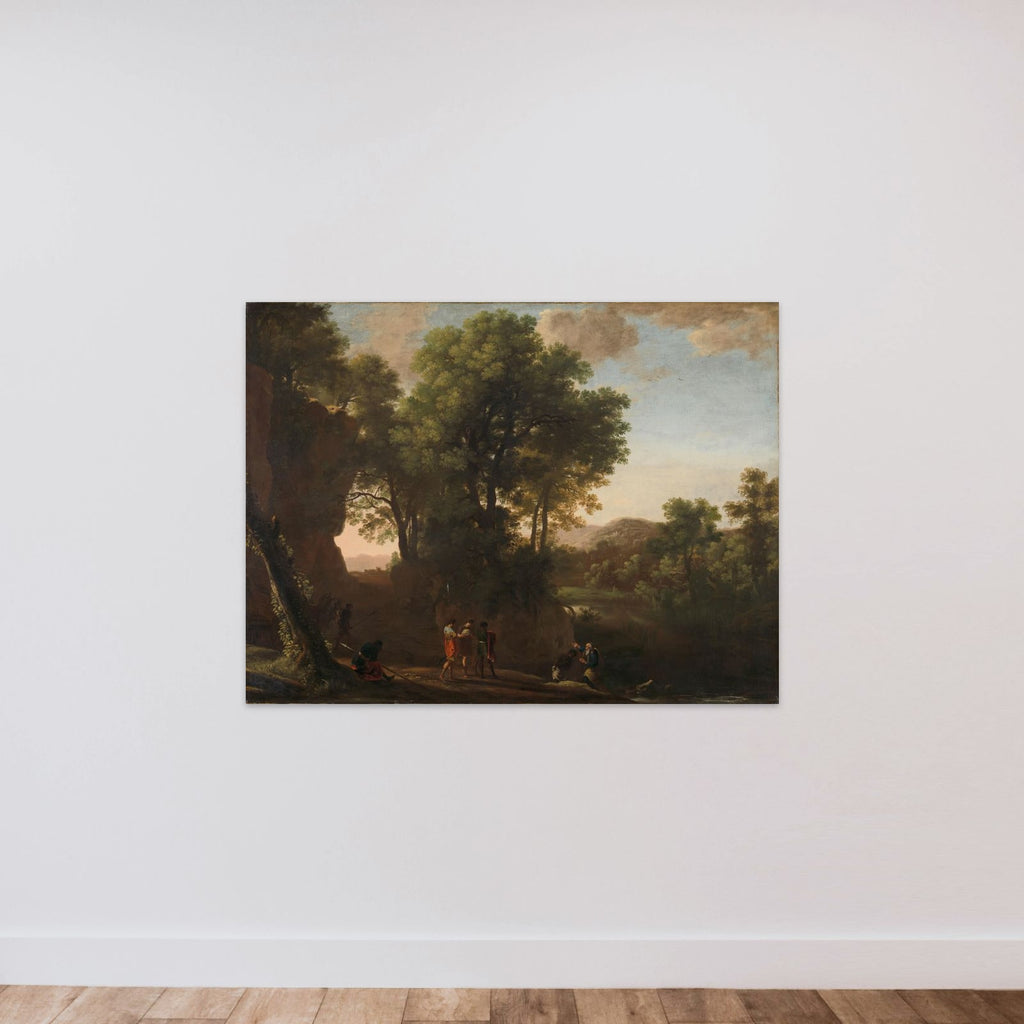 Landscape with the baptism of the eunuch unframed — shown to scale