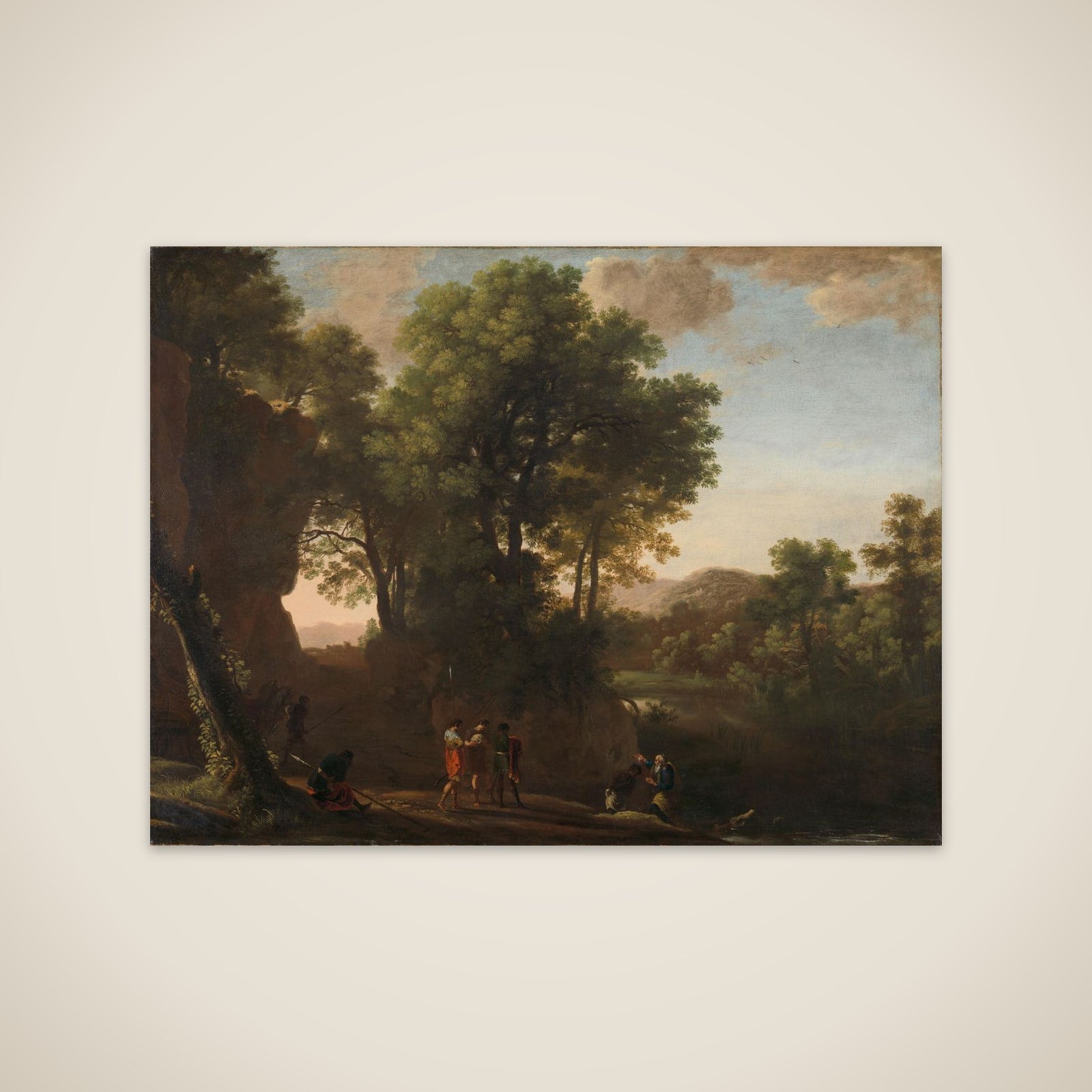 Landscape with the baptism of the eunuch unframed print