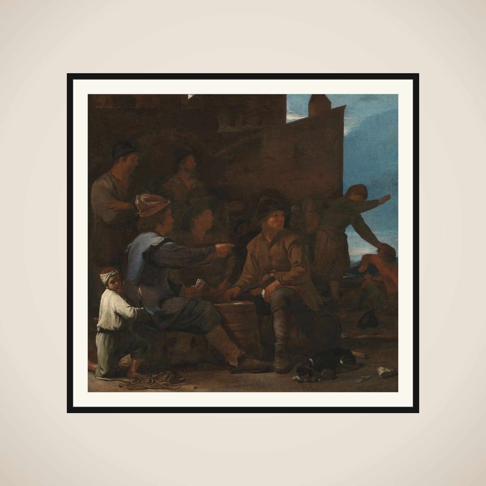 The Card Players framed