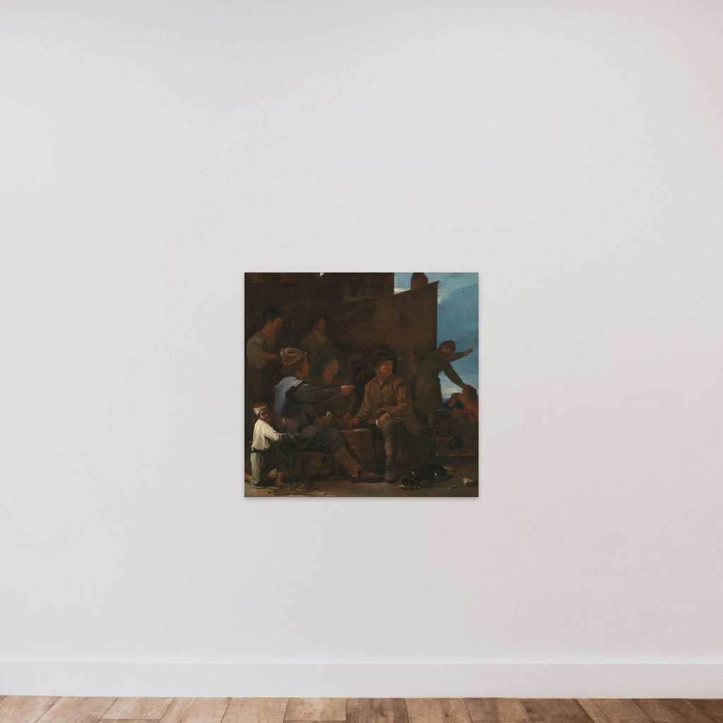 The Card Players unframed — shown to scale