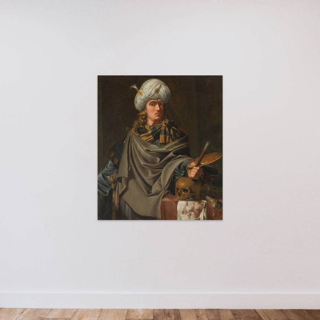 Self Portrait (?) in Oriental Dress unframed — shown to scale