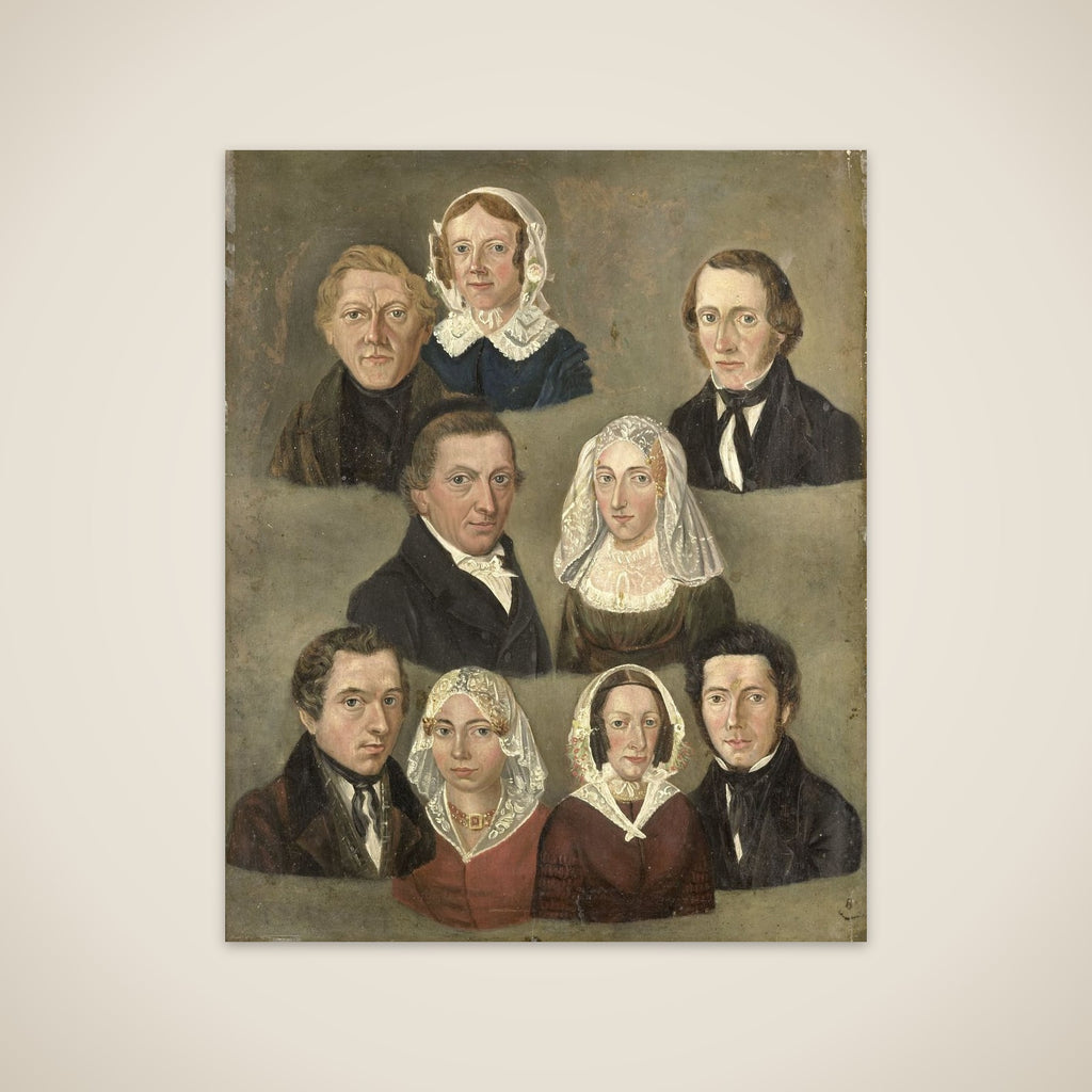 Portrait of the Artist's Parents, Douwe Martens Teenstra and Barber Hindriks Siccama with Members of the Family unframed print