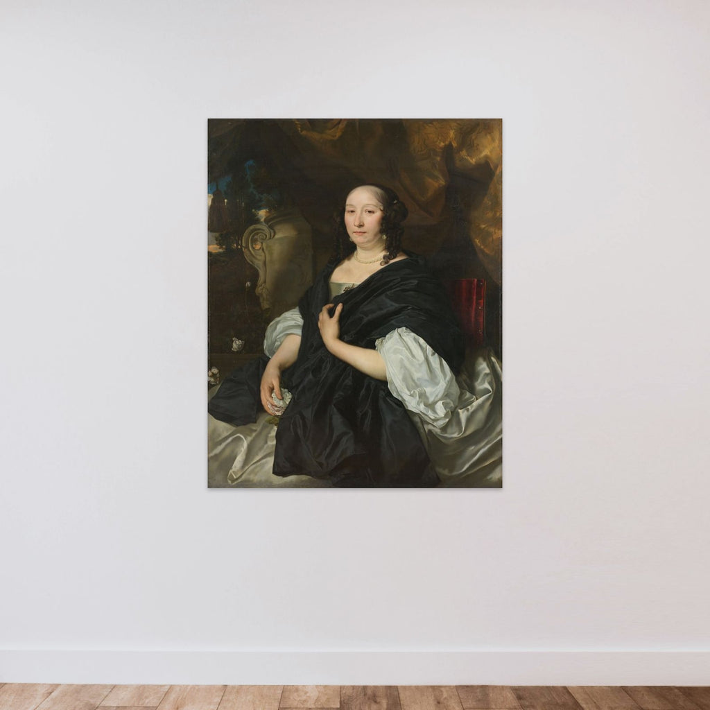 Catharina van der Voort (1622-74). Second wife of Pieter de la Court unframed — shown to scale