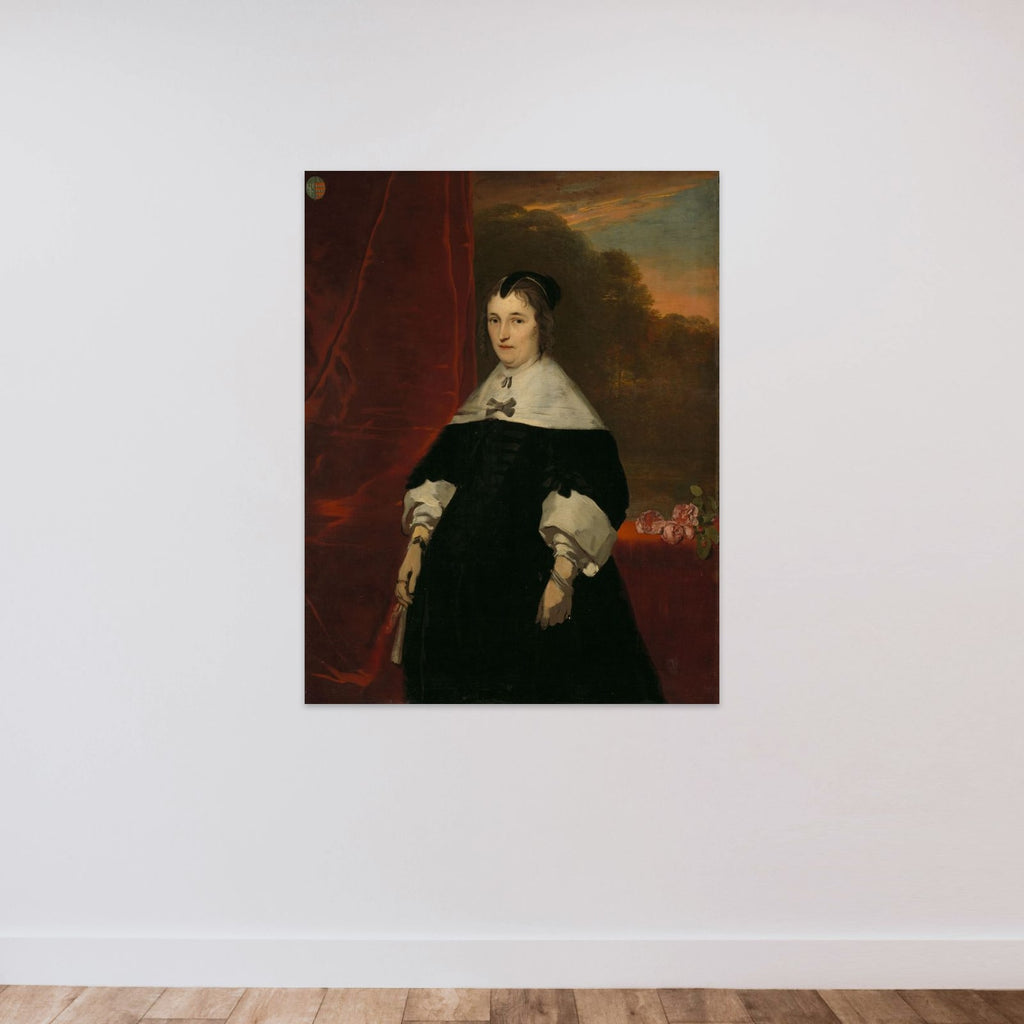 Portrait of Machtelt Bas (?-1681) unframed — shown to scale