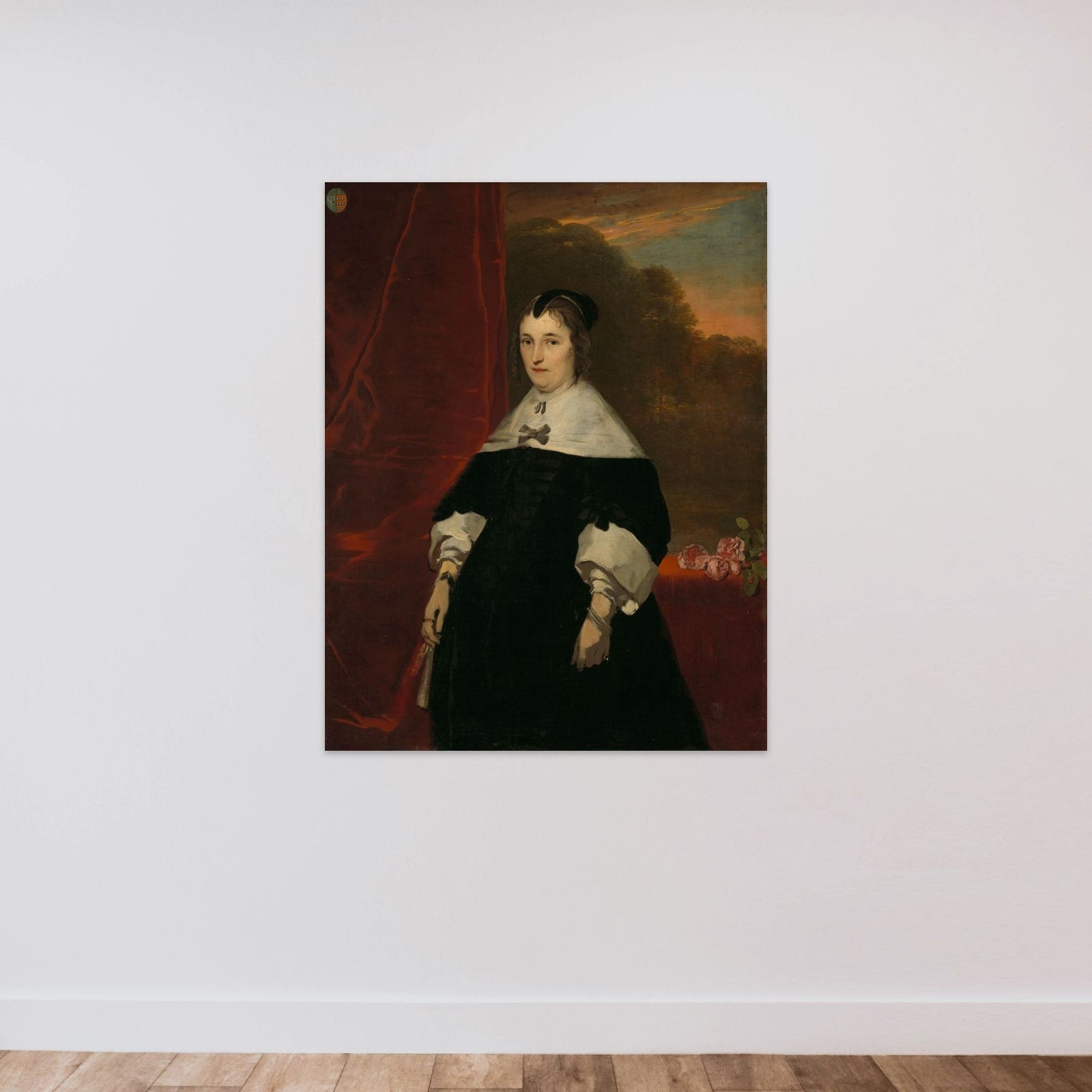 Portrait of Machtelt Bas (?-1681) unframed — shown to scale