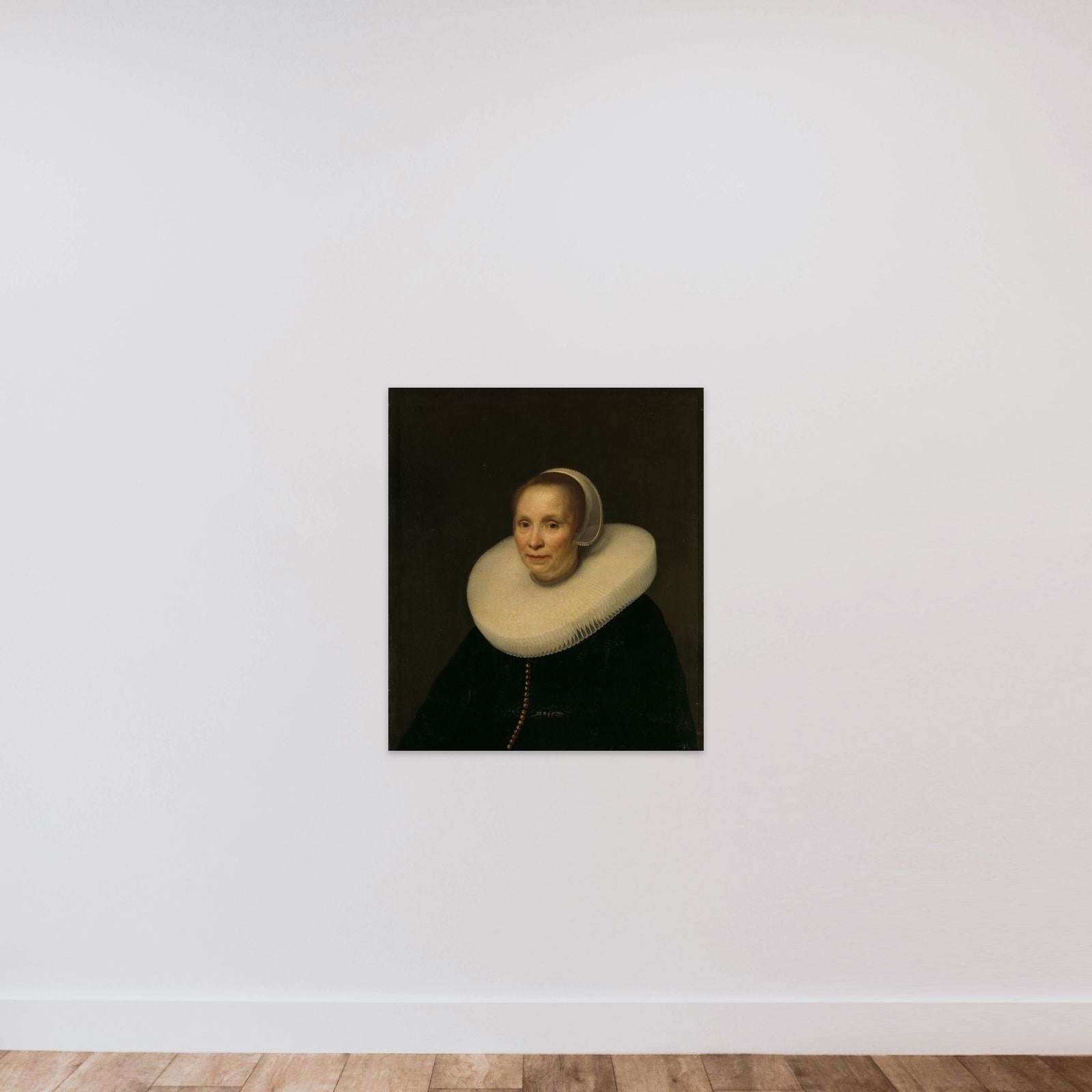 Portrait of a woman unframed — shown to scale