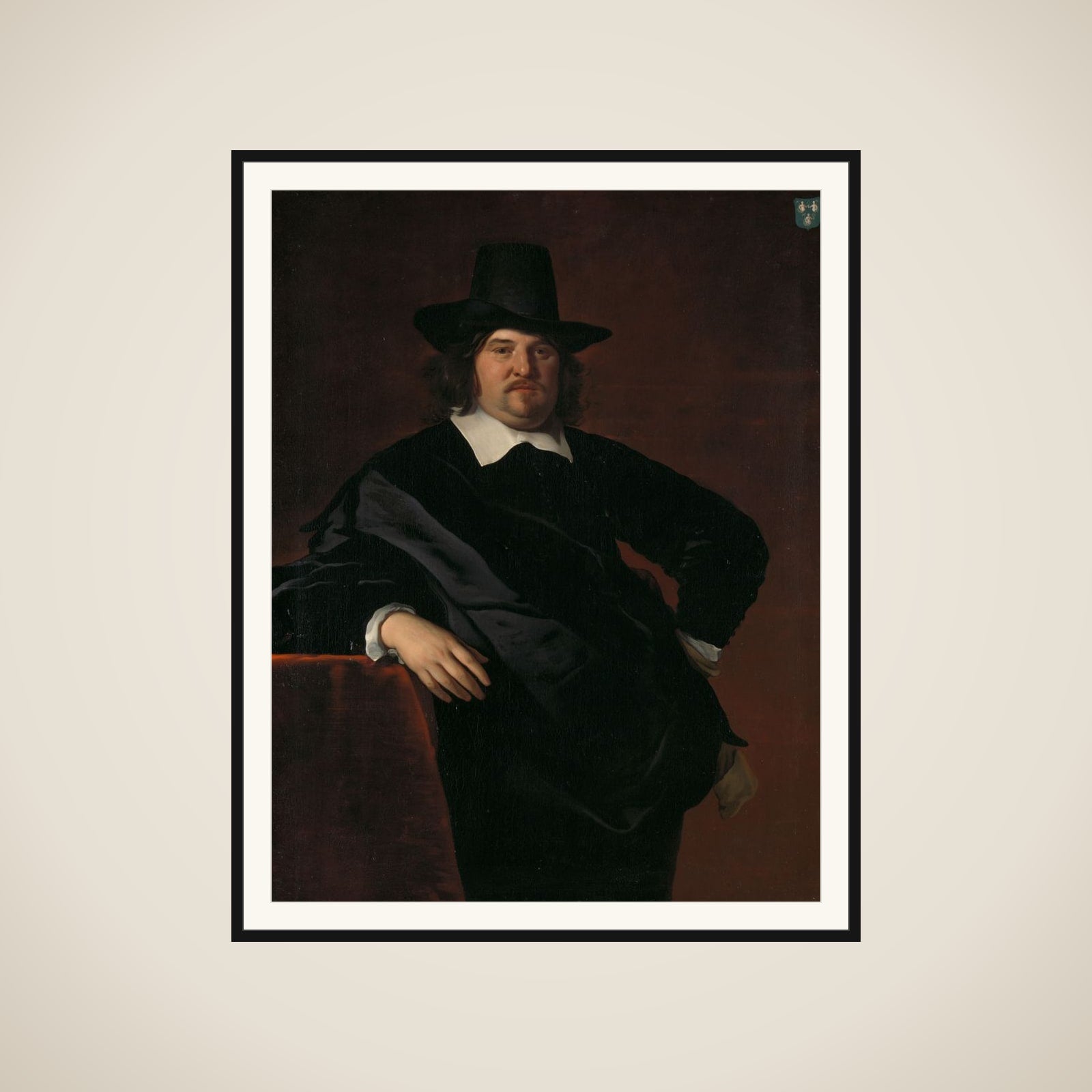 Portrait of Abraham de Visscher (1605-67). Amsterdam merchant and director of the Dutch West India Company framed