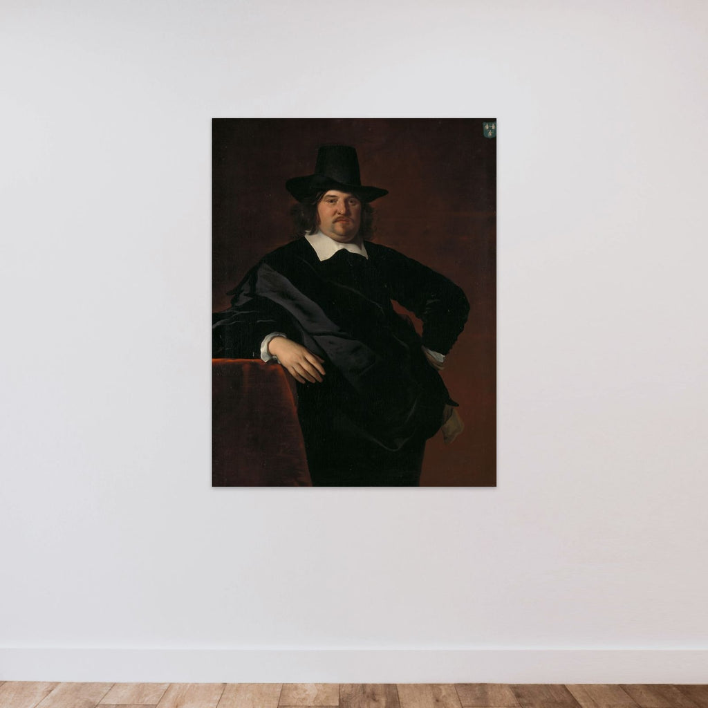Portrait of Abraham de Visscher (1605-67). Amsterdam merchant and director of the Dutch West India Company unframed — shown to scale