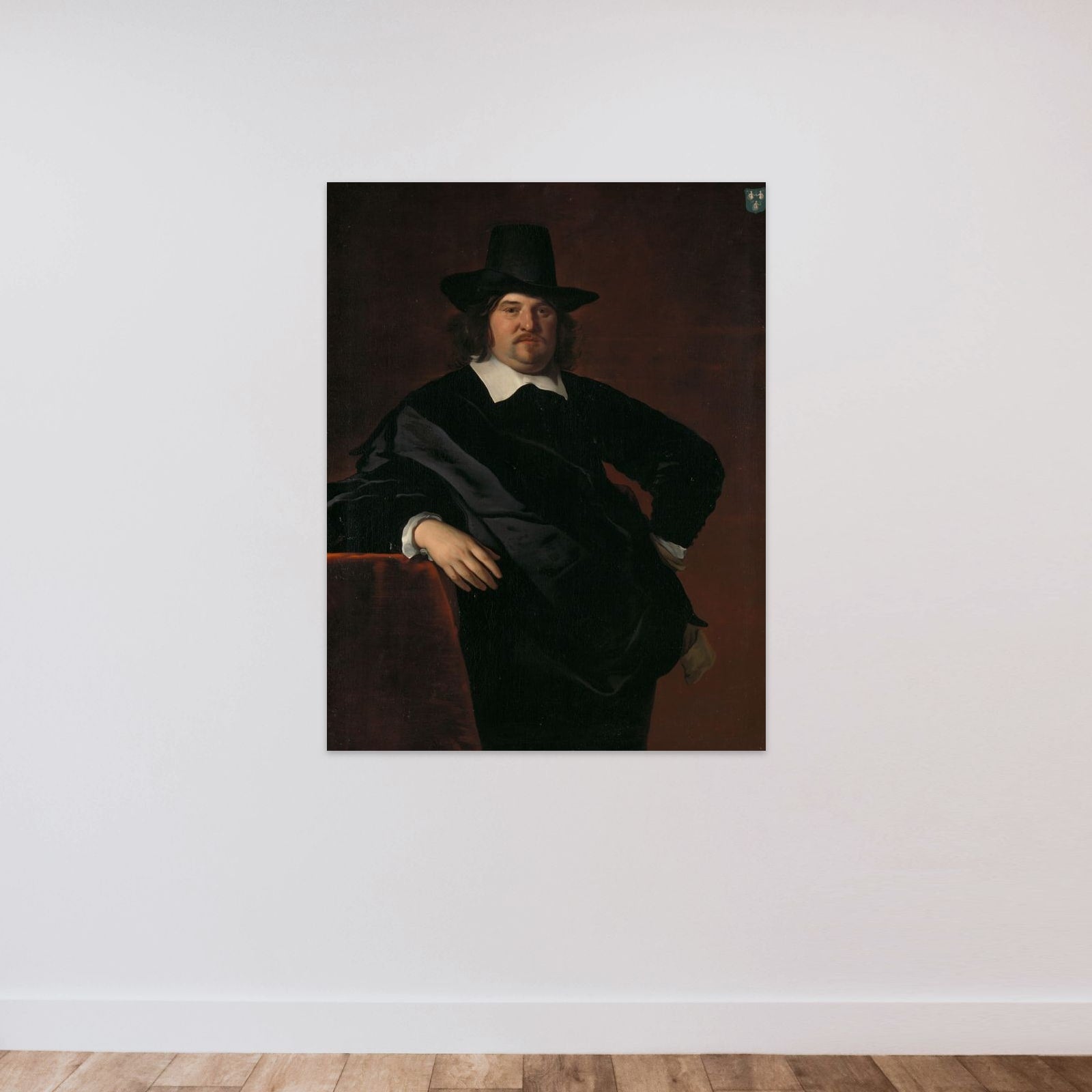 Portrait of Abraham de Visscher (1605-67). Amsterdam merchant and director of the Dutch West India Company unframed — shown to scale