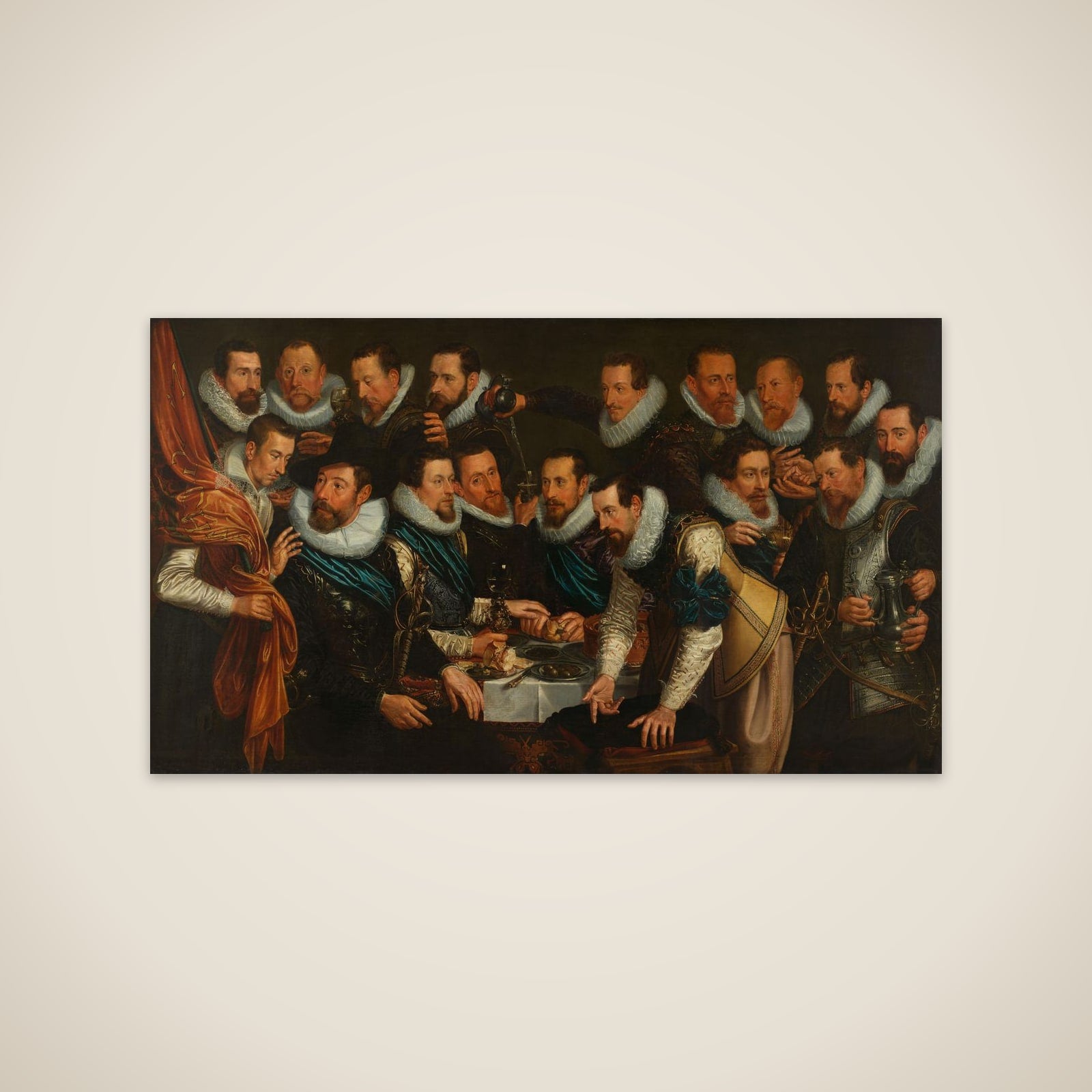 Officers and other civic guardsmen of the XIth District of Amsterdam, under the command of Captain Geurt Dircksz van Beuningen and Lieutenant Pieter Martensz Hoeffijser unframed print