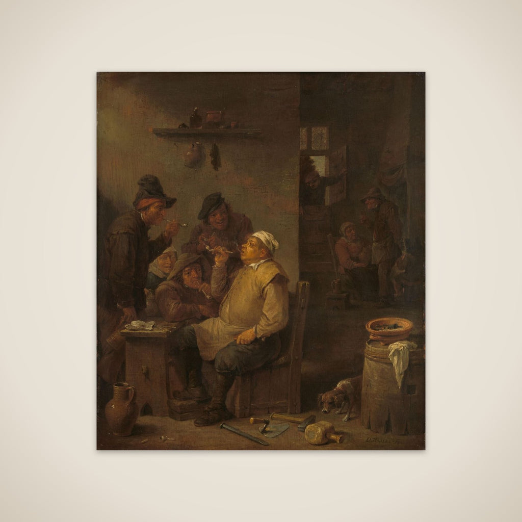 Mason Smoking with Companions in a Tavern unframed print