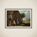 Husbandman at a Cottage Door with a Seated Woman and Child framed