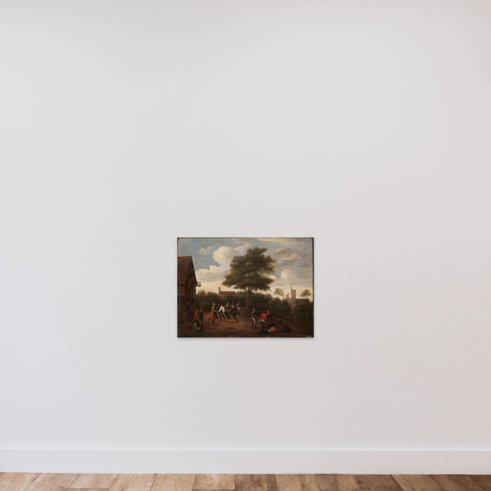 Peasants Dancing Outside the Crescent Tavern unframed — shown to scale