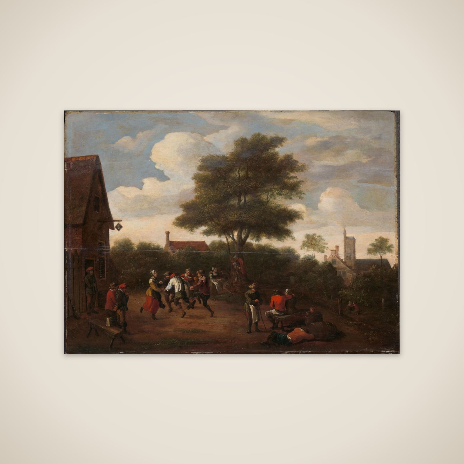 Peasants Dancing Outside the Crescent Tavern unframed print