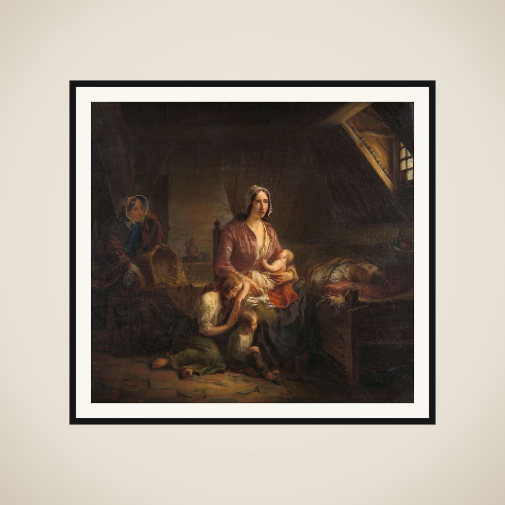 A Rich Lady Visits a Poor Family framed