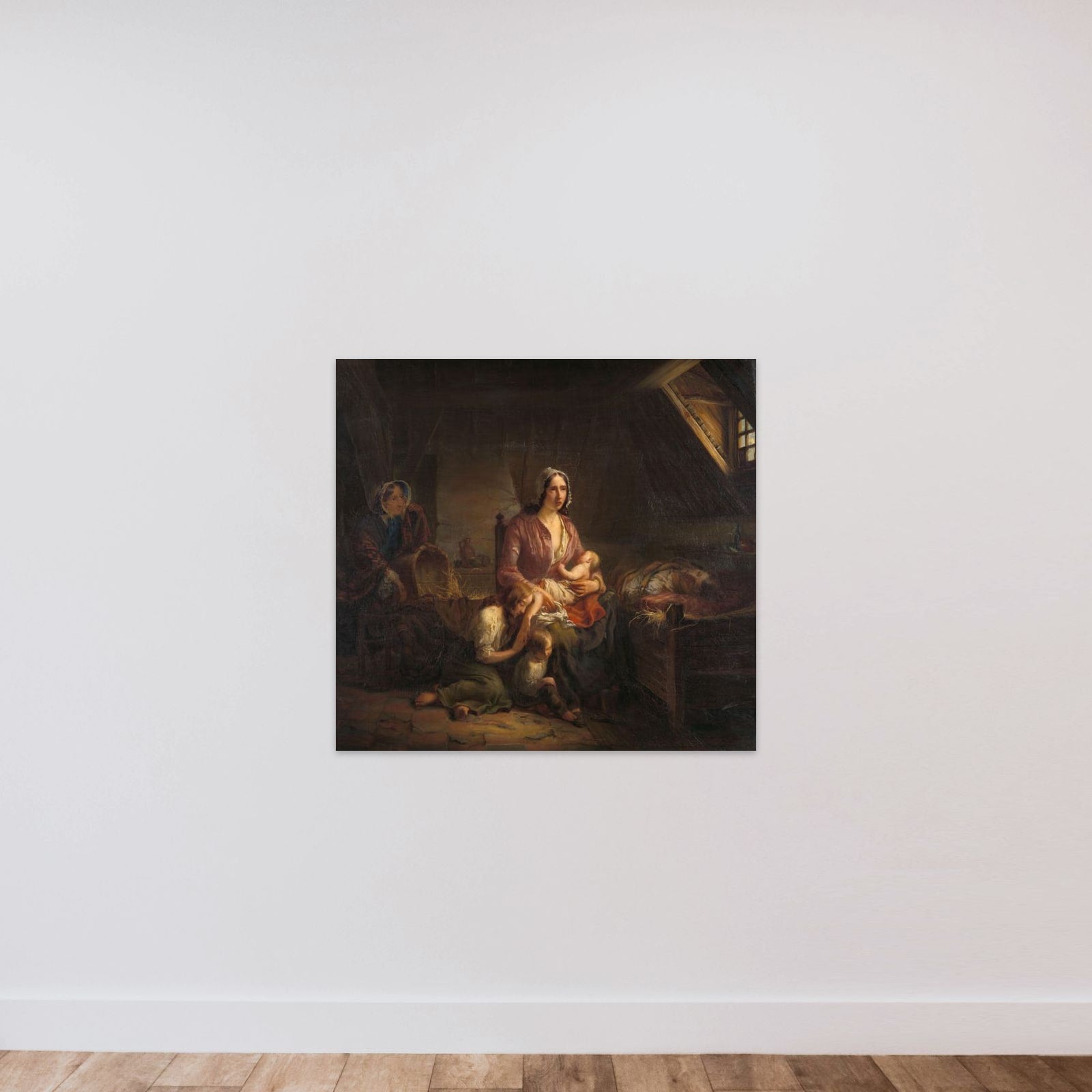 A Rich Lady Visits a Poor Family unframed — shown to scale