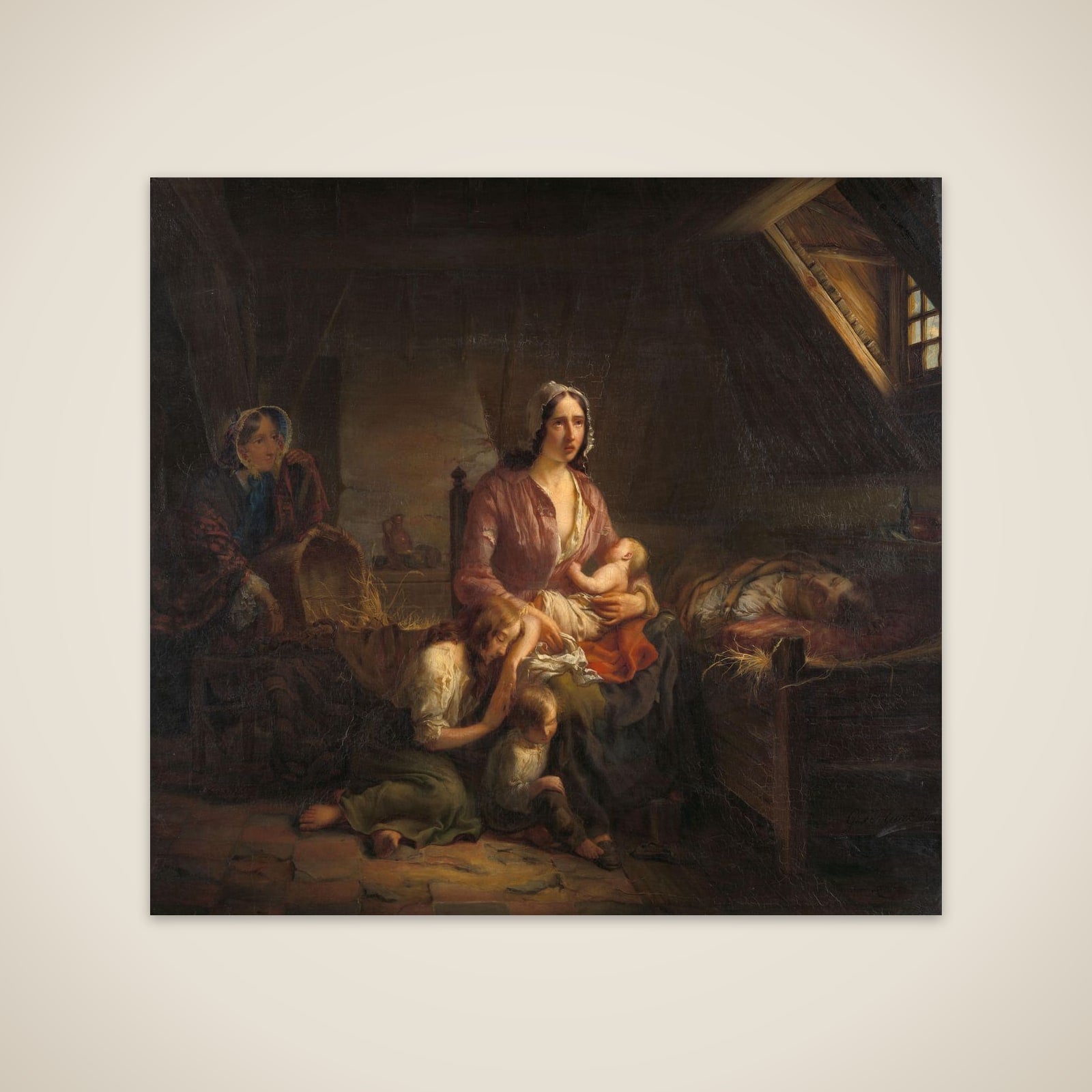 A Rich Lady Visits a Poor Family unframed print