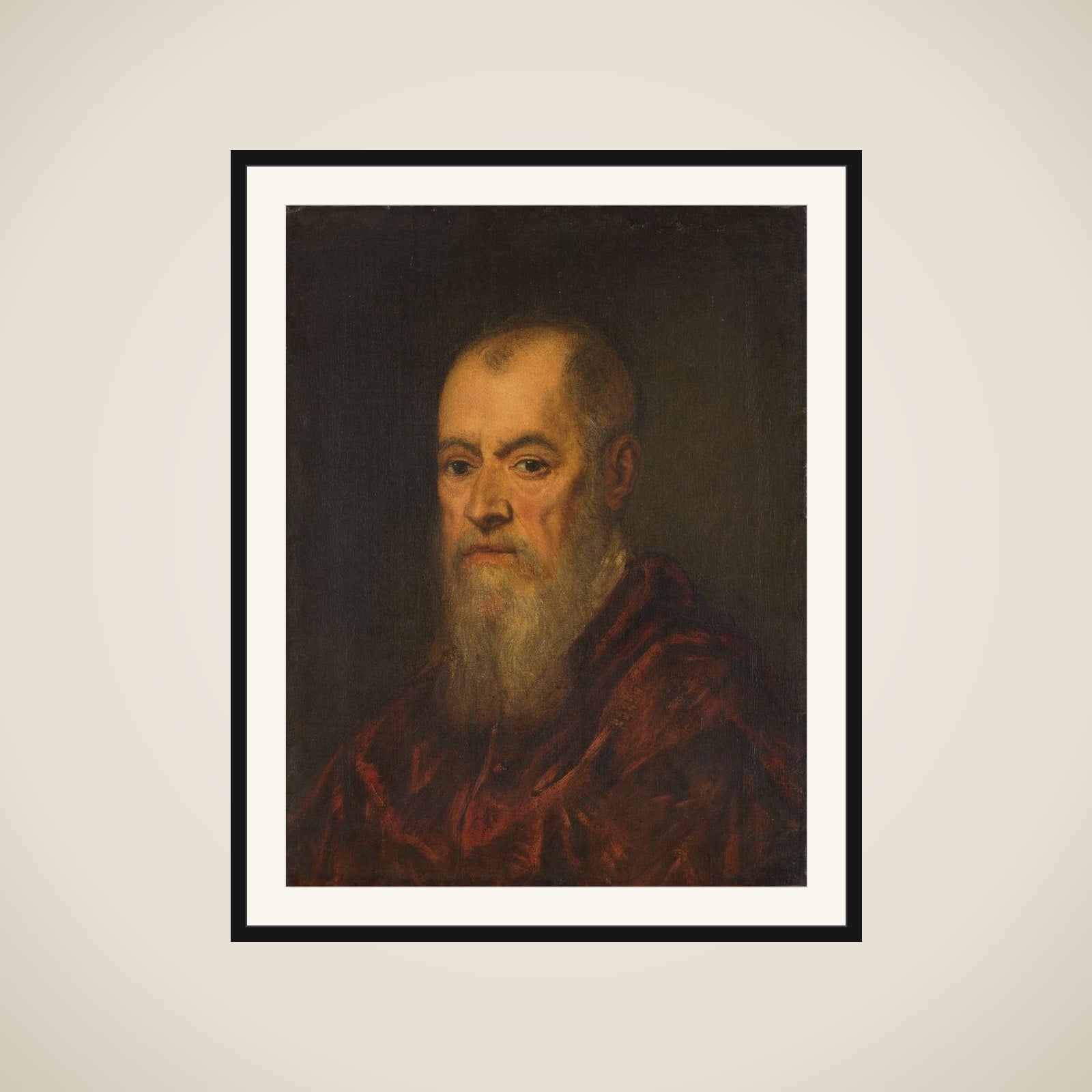 Portrait of a Man with a Red Cloak framed