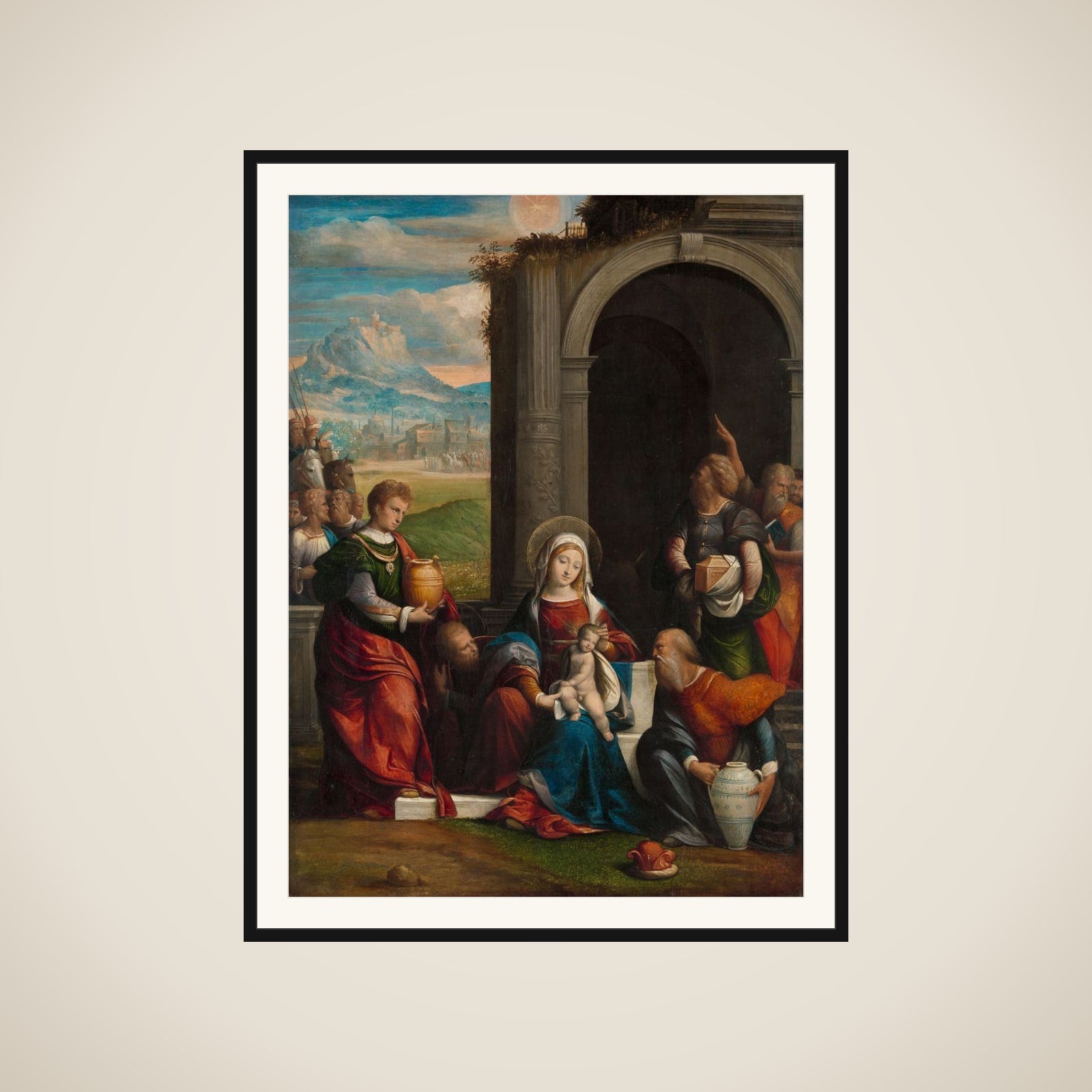 The Adoration of the Magi framed