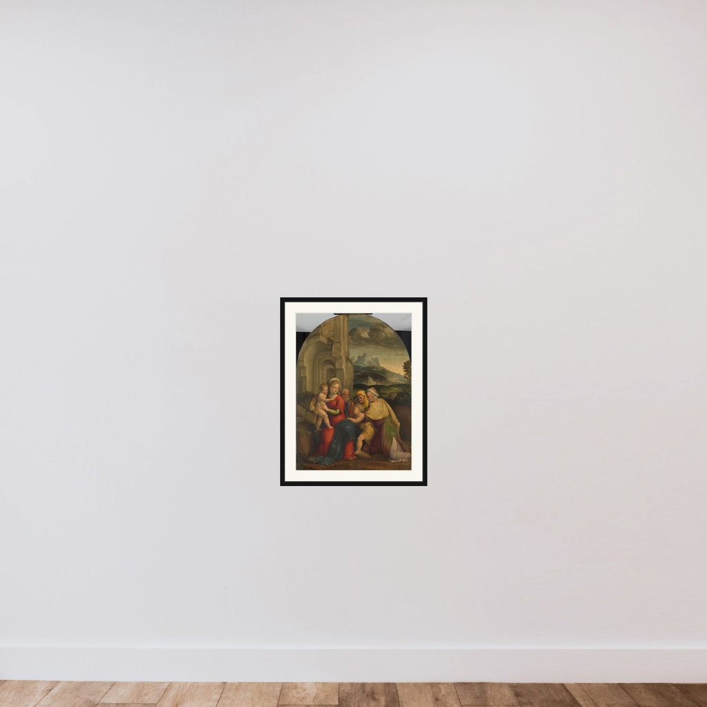 The Holy Family framed — shown to scale