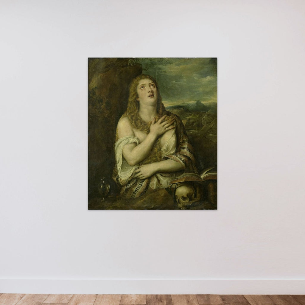 Penitent Mary Magdalene unframed — shown to scale