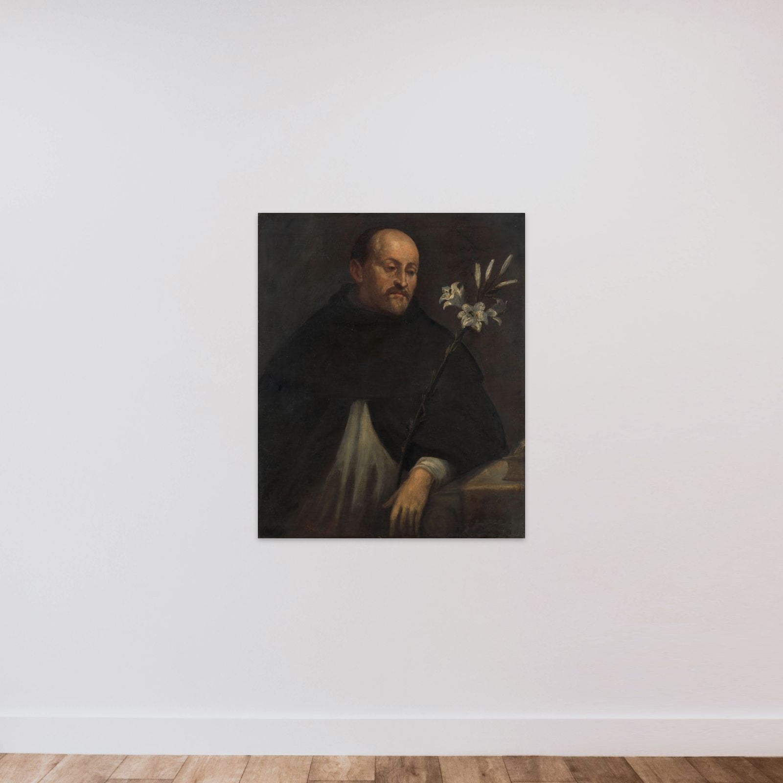 Saint Dominic unframed — shown to scale