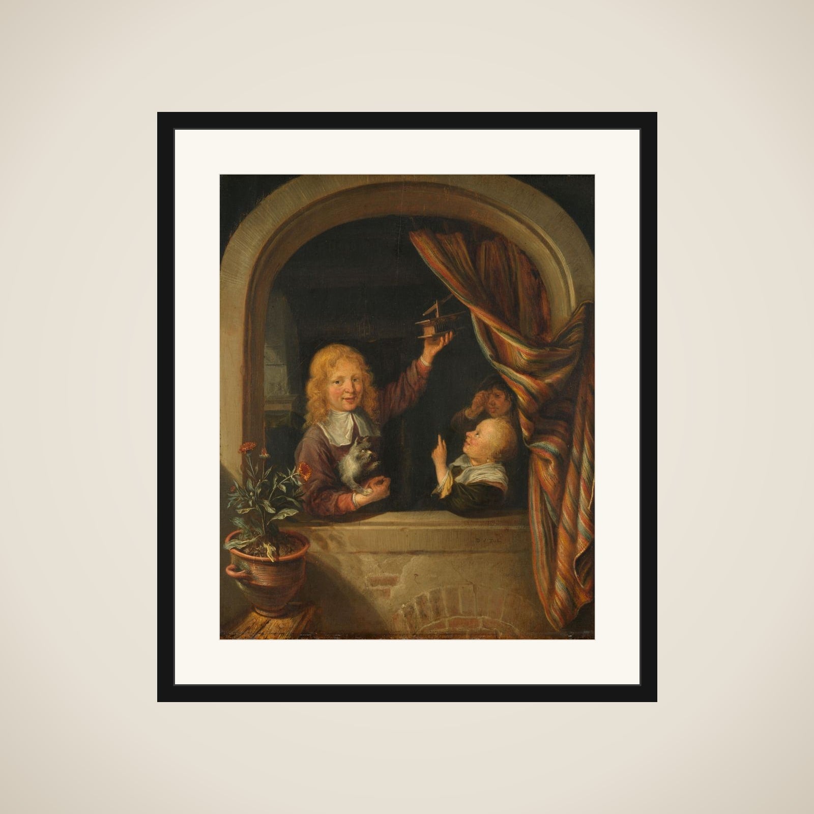 Children with a mousetrap framed