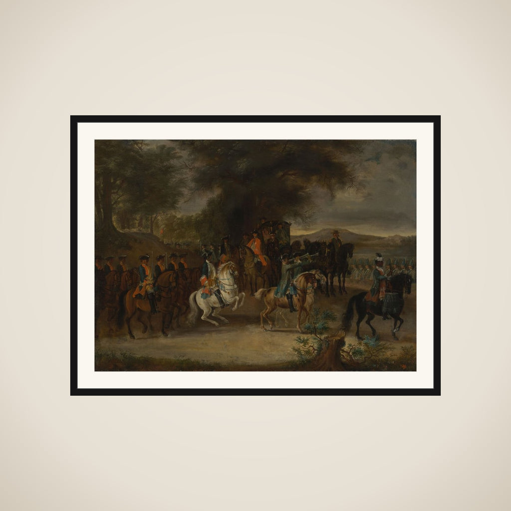 Inspection of a Cavalry Regiment, perhaps by William of Hesse-Homburg framed