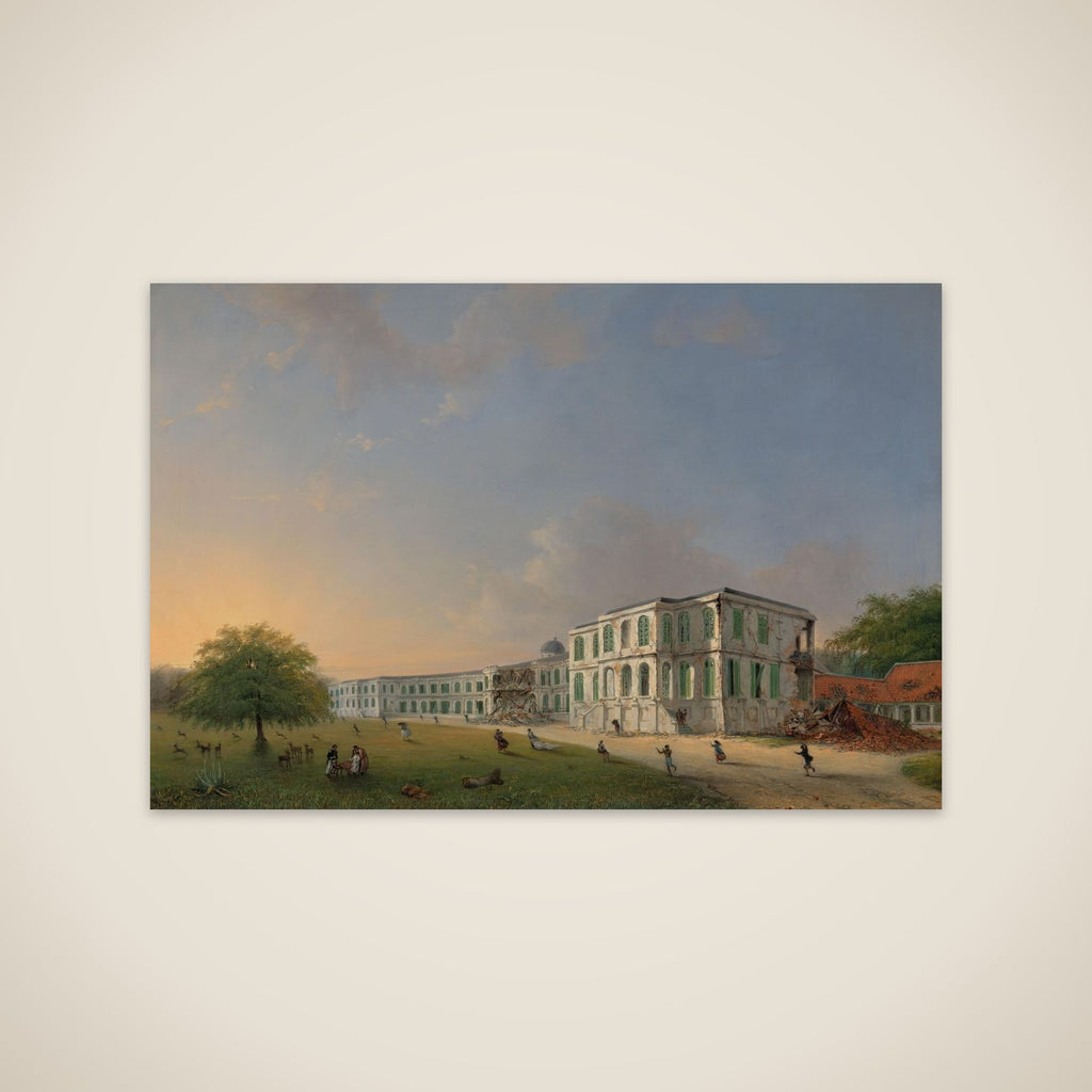 Front View of Buitenzorg Palace during the Earthquake of 10 October 1834 unframed print