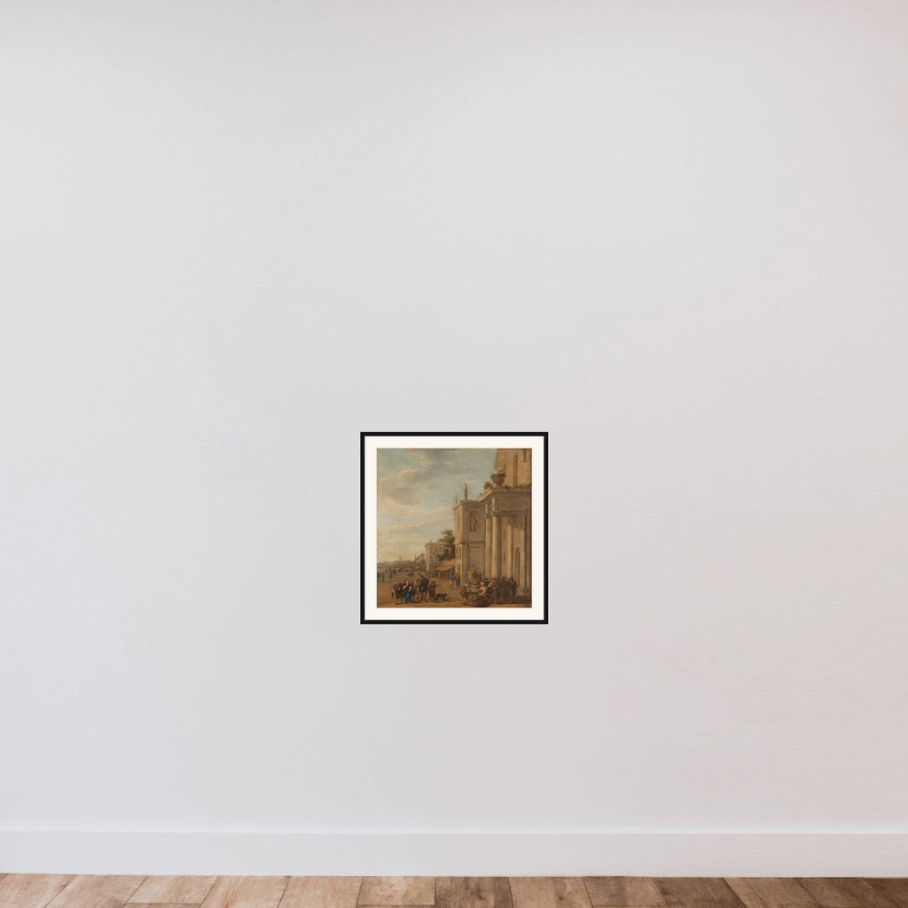 Italian marketplace framed — shown to scale