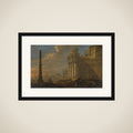 Italian harbor view framed