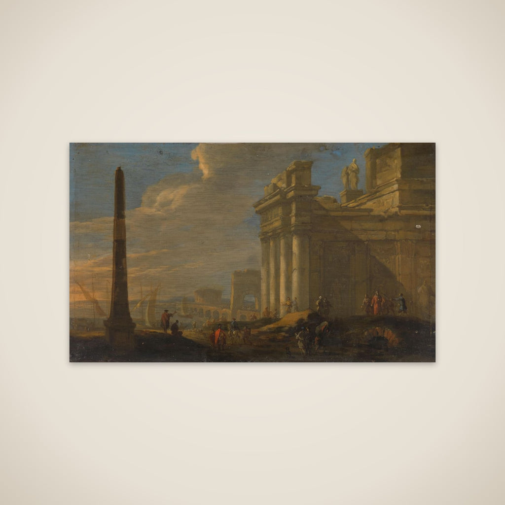 Italian harbor view unframed print