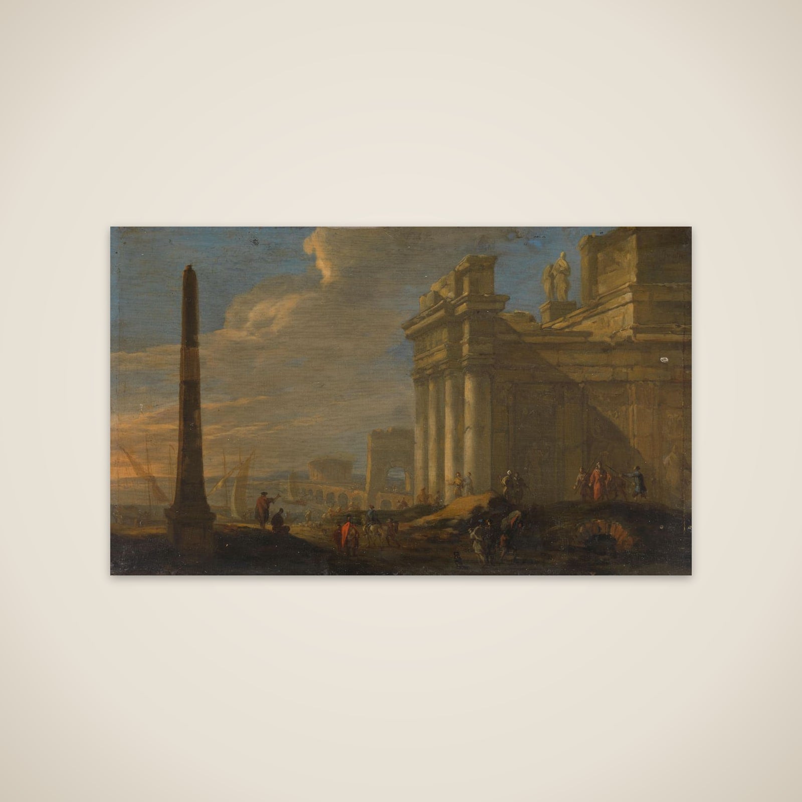 Italian harbor view unframed print