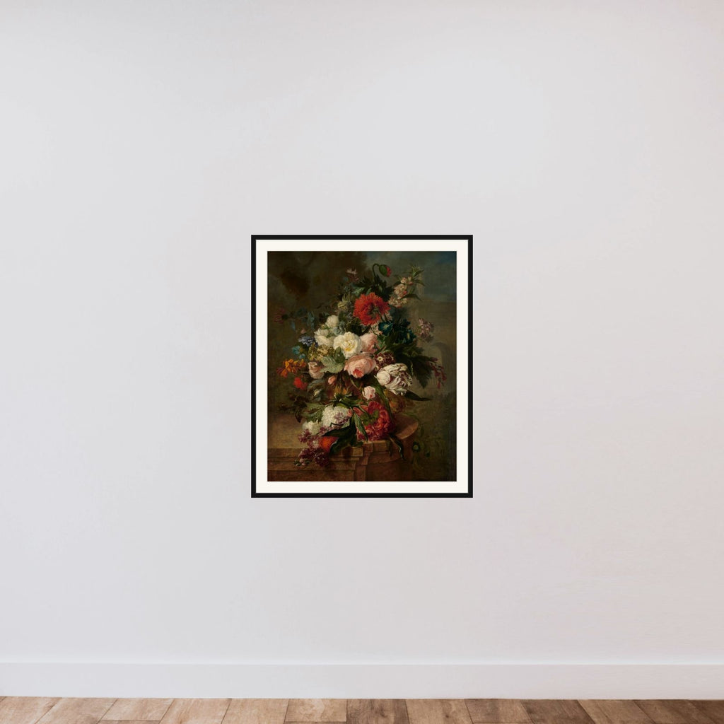 Still Life with Flowers framed — shown to scale