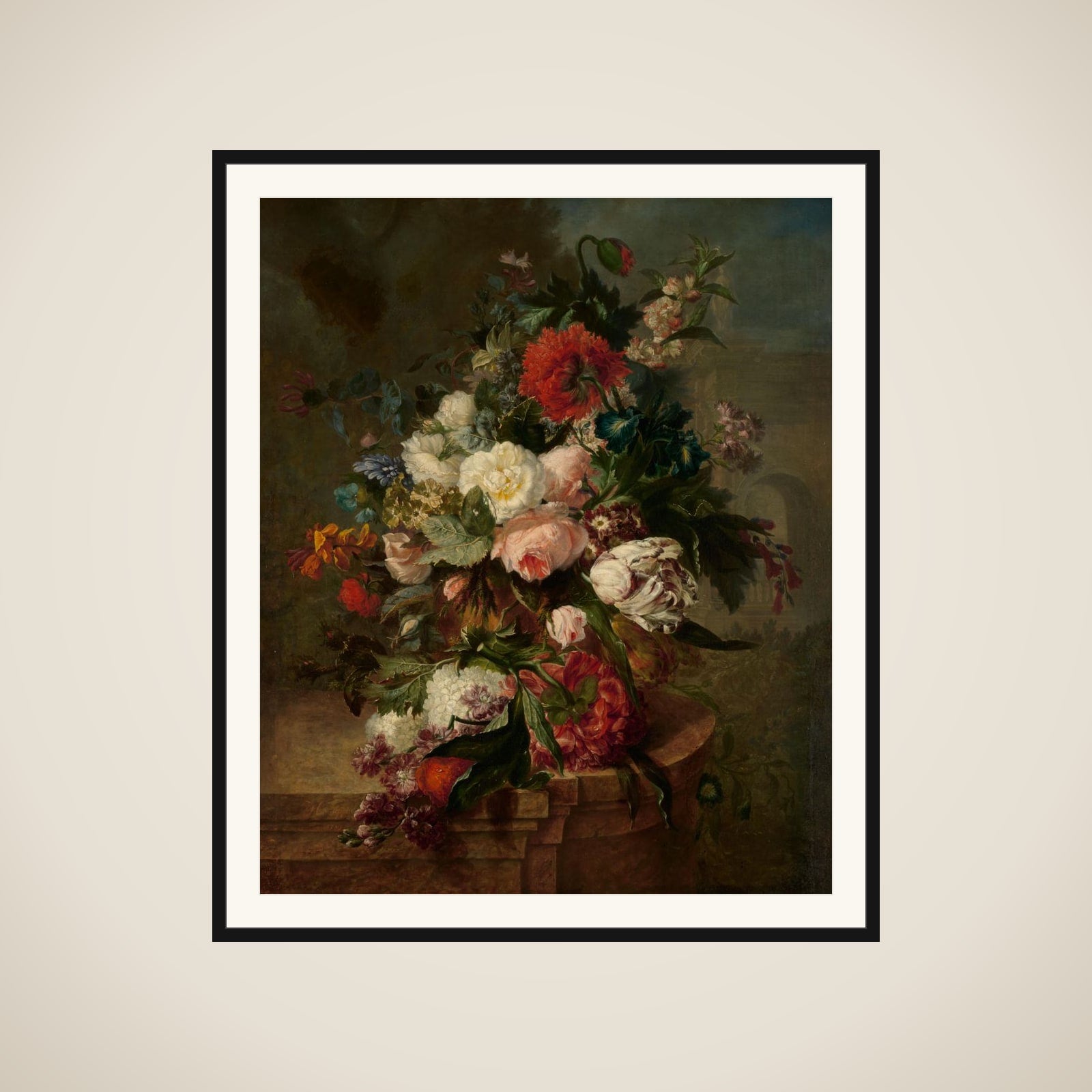 Still Life with Flowers framed