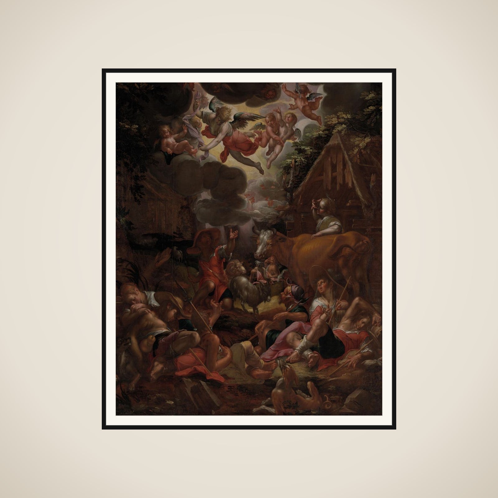 Annunciation to the Shepherds framed