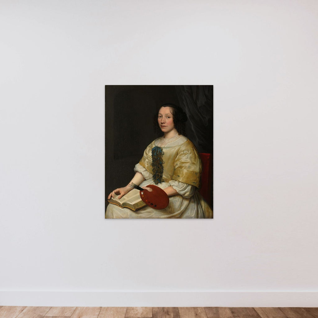 Portrait of Maria van Oosterwijck (1630-1693) unframed — shown to scale