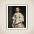 Portrait of a Young Woman Holding a Flower framed