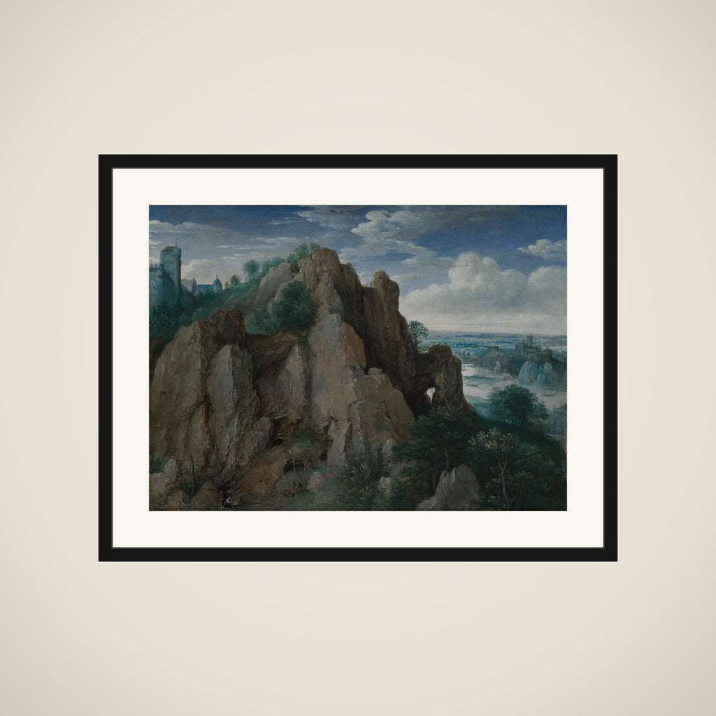 Mountainous landscape framed