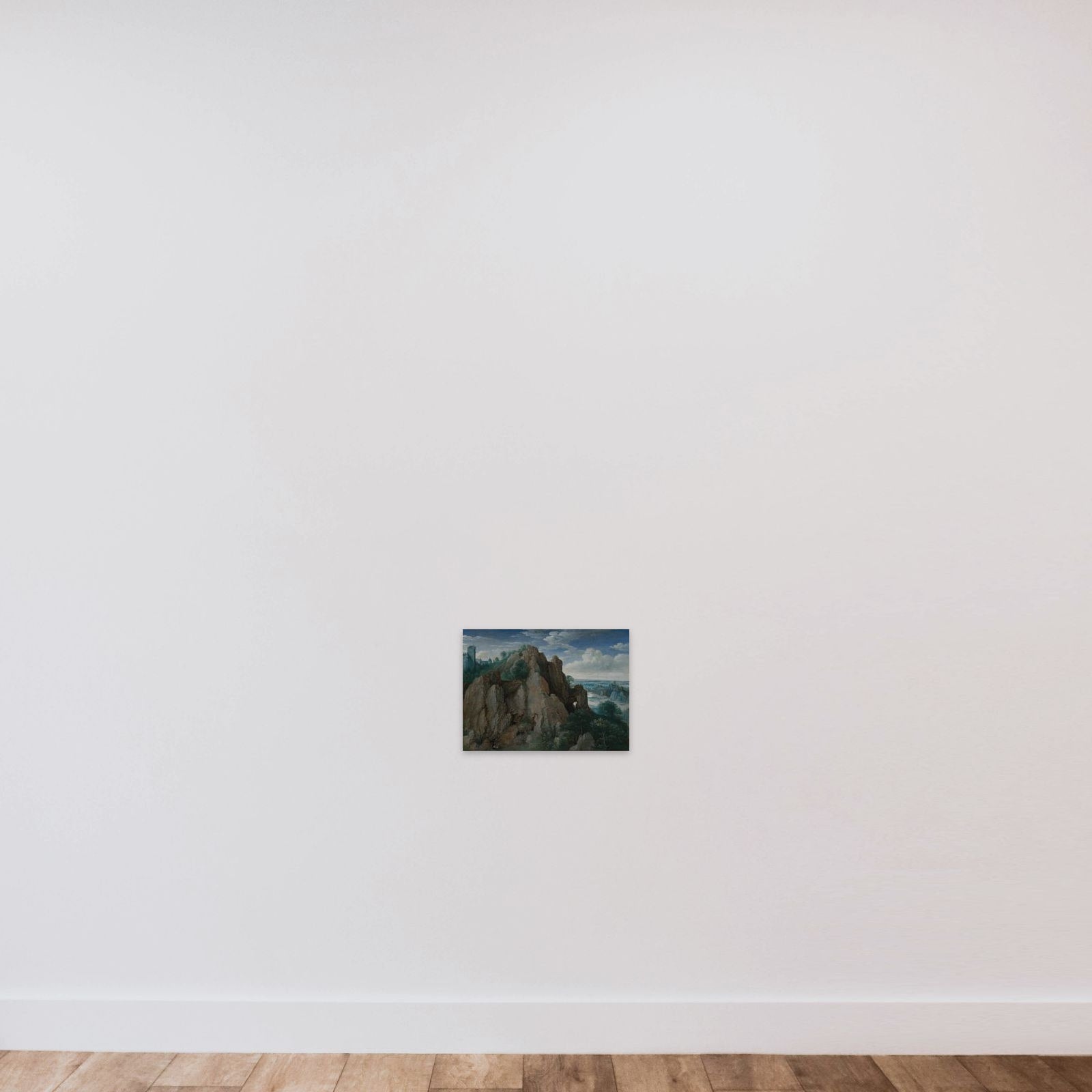 Mountainous landscape unframed — shown to scale